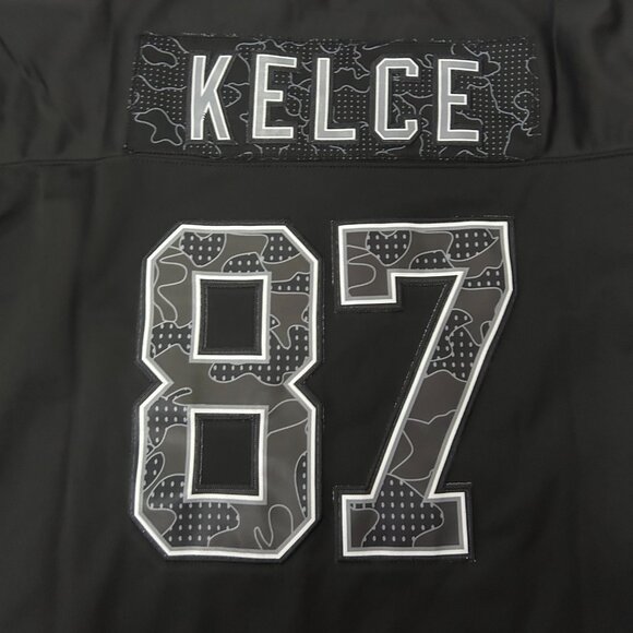 NFL Kansas City Chiefs Travis Kelce Nike Black Rflctv #87 Jersey - Picture 3 of 7